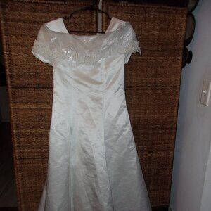 Evening Formal Party Ball Gown Prom Bridesmaid Host Acting Dress IVORY SZ 14